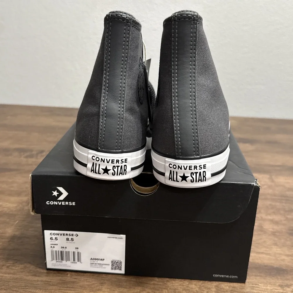 Converse Chuck Taylor‎ All Star Hi Dark Matter Gray Men 6.5 Women's 8.5 A09514F